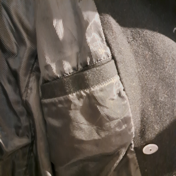 Guess XLarge button down long sleeve pea coat. Black - Picture 6 of 15